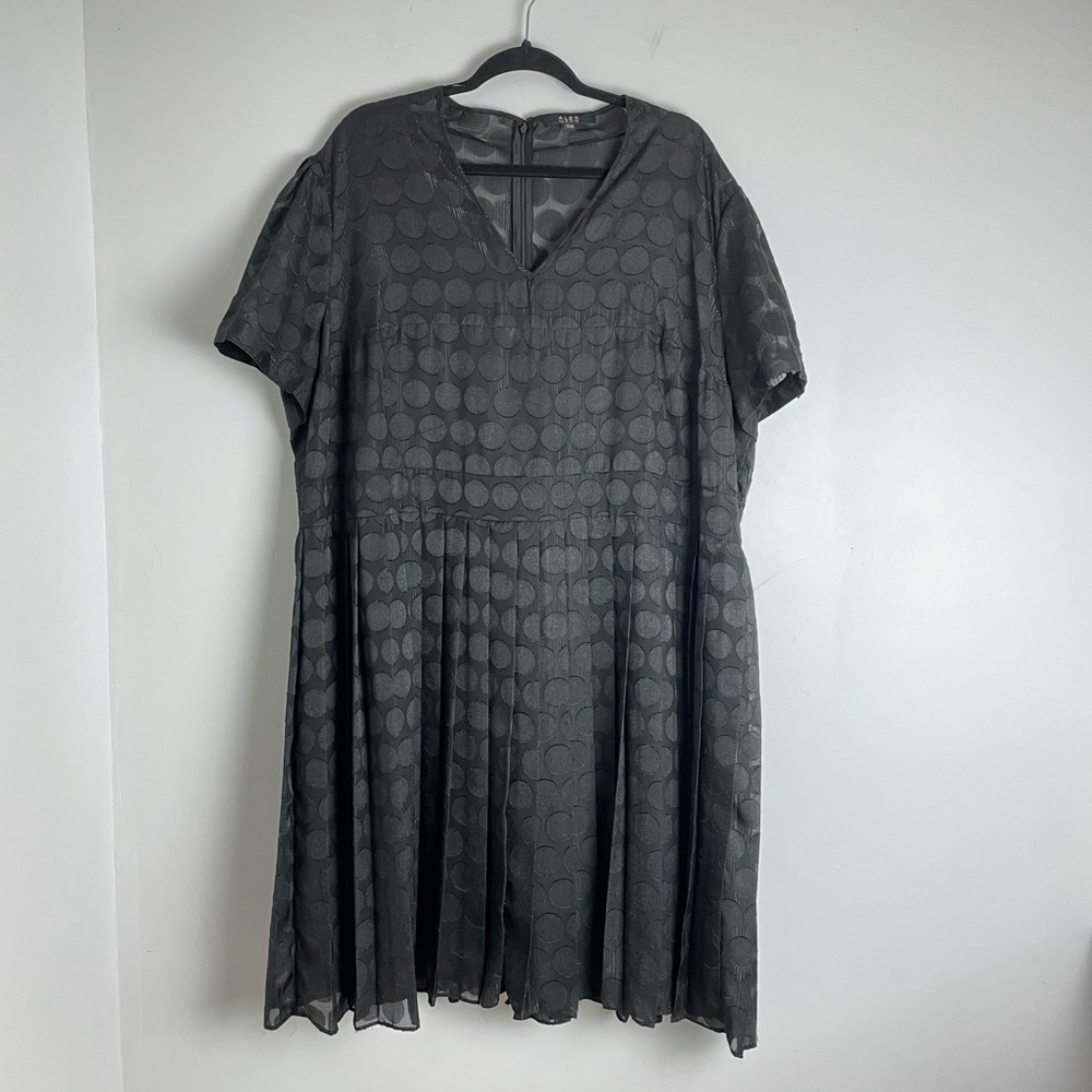 Alex Marie Sheer Polka Dot Pleated Dress Sz 22W